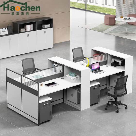 
Office desk staff desk chair combination simple modern screen 4/6 people multi-financial desk office furniture