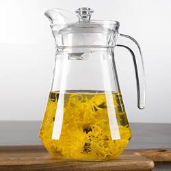 Refrigerator Thickened Summer Glass Cold Water Jug Duckbill Jug Large Boiling Water Cup Tempered High-Temperature Resistant Transparent European-Style Lid