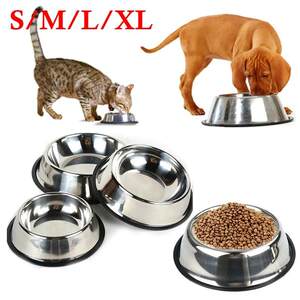 
Pet dog cat bowl stainless steel feeding feeder water bowl