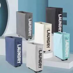 Oxford Cloth Single-Compartment Dirty Laundry Basket, Clothing Storage Box, Suitable for Storing Miscellaneous Items in Narrow Spaces in the Bedroom