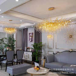 Living room simple luxury art chandelier branch dining room hall villa modern French luxury bedroom headlight crystal
