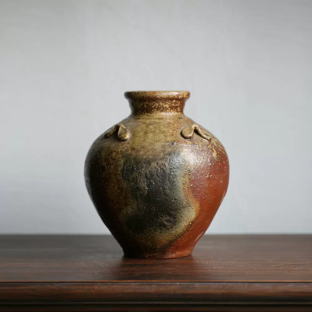 信楽自然釉花入 自然釉信楽花入れ