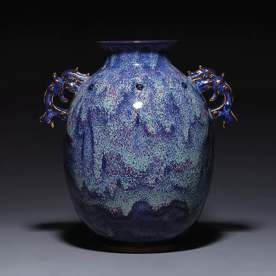 钧窑钧瓷高端臻藏龙首尊周松建中国陶瓷工艺大师省