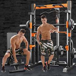 Comprehensive Smith Machine Squat Rack for Home and Commercial Gym Training Equipment, Weightlifting Barbell Bench Press Gantry Rack