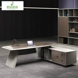 Single Person Studio Office Furniture Boss Table President Table Simple Modern Boss Desk and Chair Combination

