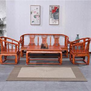 
Ming and Qing Dynasty antique solid wood sofa coffee table combination palace palace sofa 5-piece set office living room reception furniture