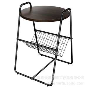 
Nordic home table type side table 2-layer coffee table bedside table with removable storage basket