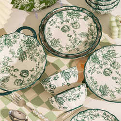 Summer bowls, plates and chopsticks set household rice bowl dinner plate high-looking French tableware 2024 new bowls and plates gifts