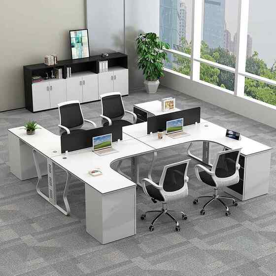 
Table and chair furniture company employee screen partition computer financial desk desk corner storage ZJ-ZT26