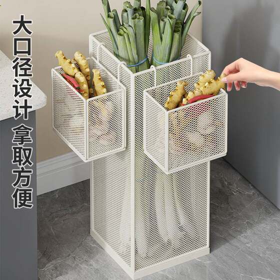 厨房置物架落地式大葱山药收纳架神器家用蔬菜收纳筐大容量储物篮