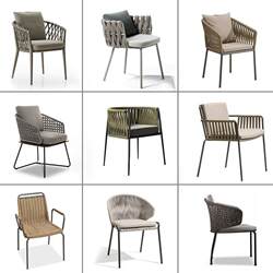 Outdoor Table and Chair Set, Patio Leisure Rattan Chair, Restaurant Terrace Balcony Outdoor Chair, Garden Cafe Rattan Chair