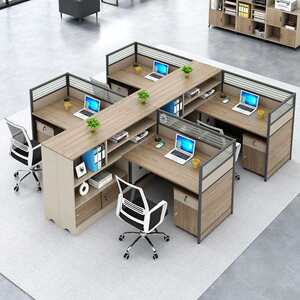 
Office desk and chair combination screen partition office deck 4 people 6 people staff financial desk office furniture