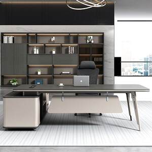 Office Furniture Boss Table Simple and Modern President Manager Office Desk Supervisor Office Desk Desk and Chair Group
