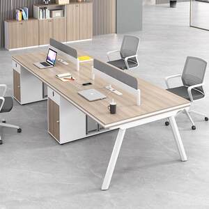 Employee office desk and chair combination 4 four 6 people simple modern computer table screen staff card seat office furniture
