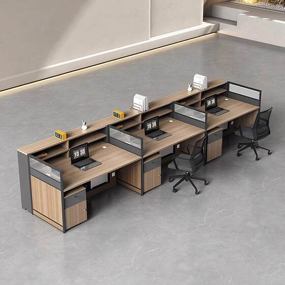 
Staff office desk chair combination double financial desk office screen partition four-person employee furniture