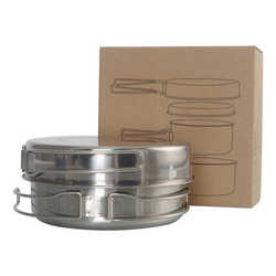 Picnic storage four-piece set of cooking utensils, outdoor camping bags, pot handles, with 304 set of foldable stoves