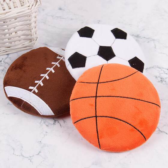 
Cross-border pet cat and dog plush sound-resistant teething toys Pet throwing supplies Spherical Frisbee