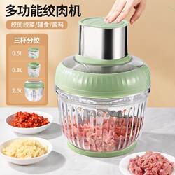 Electric Meat Grinder for Home Use, Fully Automatic Multifunctional Garlic Masher, Food Processor for Baby Food