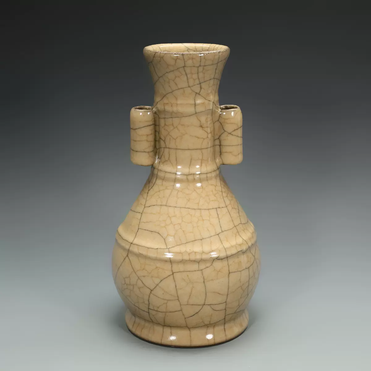 旧藏哥窑贯耳瓶哥窑摆件回流瓷器开片瓷器博古