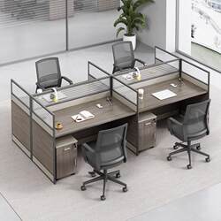 【Free Shipping in Hong Kong】Screen Partition Staff Office Desk, Integrated Office Workstation, Cubicle Booth for Four, Six, or Two People