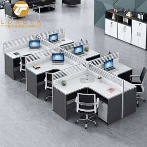 
Screen desk 4-station 6-person employee computer deck table office furniture