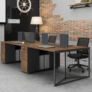 
Office furniture new Chinese style staff computer desk two four and six staff desk chair combination industrial style office desk free shipping