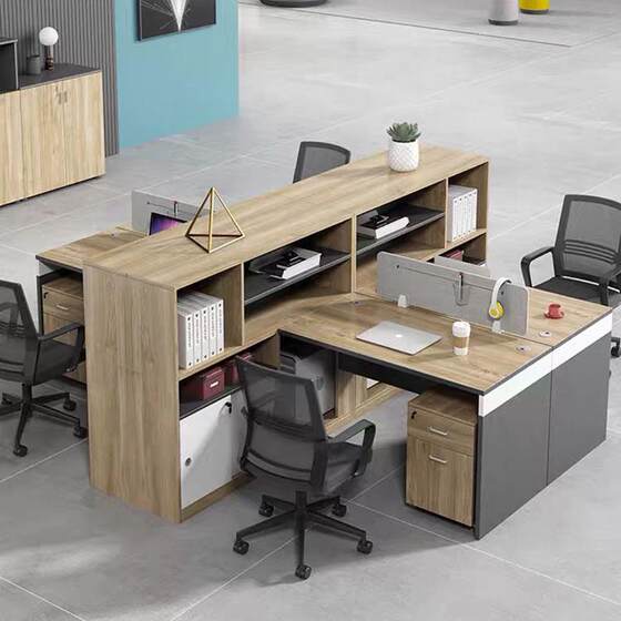 
Screen office desk and chair combination 2346 persons office booth simple office furniture thickened staff desk