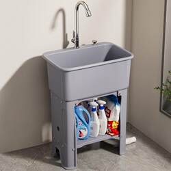 Laundry Sink Balcony Household Outdoor Laundry Station Wash Basin Plastic Wash Basin Integrated Sink Simple Water Basin