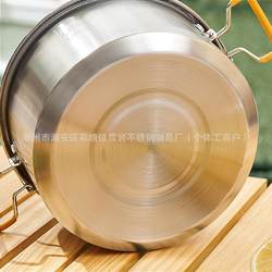 304 stainless steel pot set outdoor cooking portable set picnic camping cookware folding handle picnic pot set wholesale