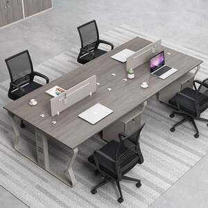 
Table modern 4-person Foshan office furniture workstation staff table screen screen office desk chair multi-function computer table