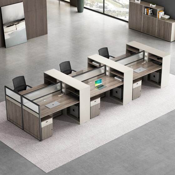 
Staff office desk chair combination office simple employee workstation furniture four and six people screen card desk