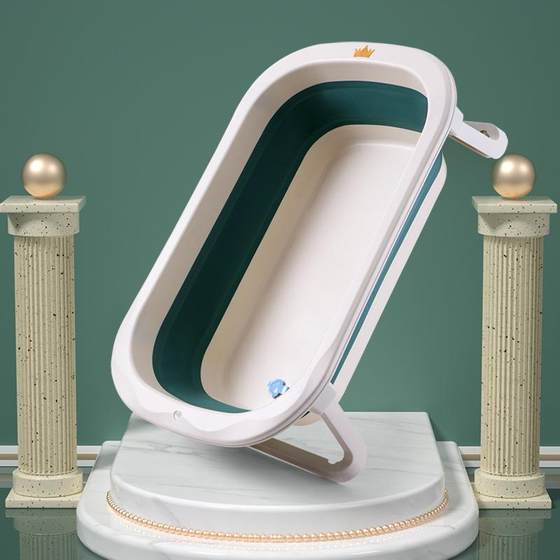 
New baby bath folding bathtub, temperature sensing silicone plug, water temperature bathtub, large capacity baby bathtub