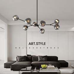 Modern minimalist art glass chandelier creative personality bedroom restaurant lava molecular branch lighting Zhongshan lamp