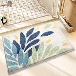 Water-Absorbent Bathroom Floor Mat for Entrance, Shower Room, Bath Area, Anti-Slip Mat, Toilet, Bathroom, Bathtub, Water Barrier