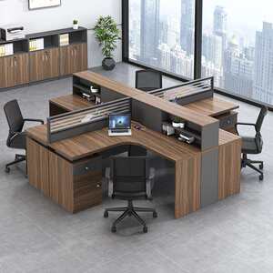 
Staff office desk chair combination office furniture simple 6-station employee booth screen desk card