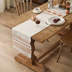 Hand-woven jacquard dining table decoration table flag American retro style coffee table cover imitation linen splicing sideboard cover