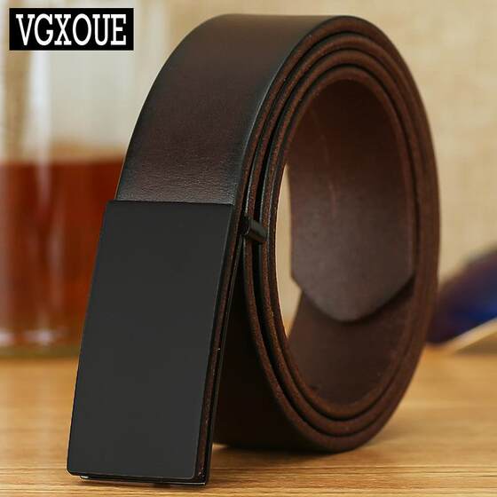 
New style men's cow belt genuine leather belt men's leather belt men's head layer cow leather business youth buckle leisure smooth Korean