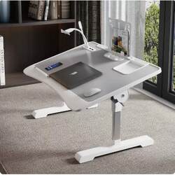 Foldable Adjustable Study Desk for Bed, Bedroom Office, Bay Window, Student Portable Computer Desk with Drawer