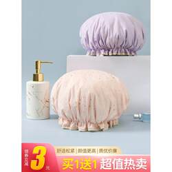 Double-Layer Waterproof Shower Cap for Home Use, Women's Summer Bathing Cap, Children's Hair Cover, Kitchen Anti-Oil Smoke Hair Mask