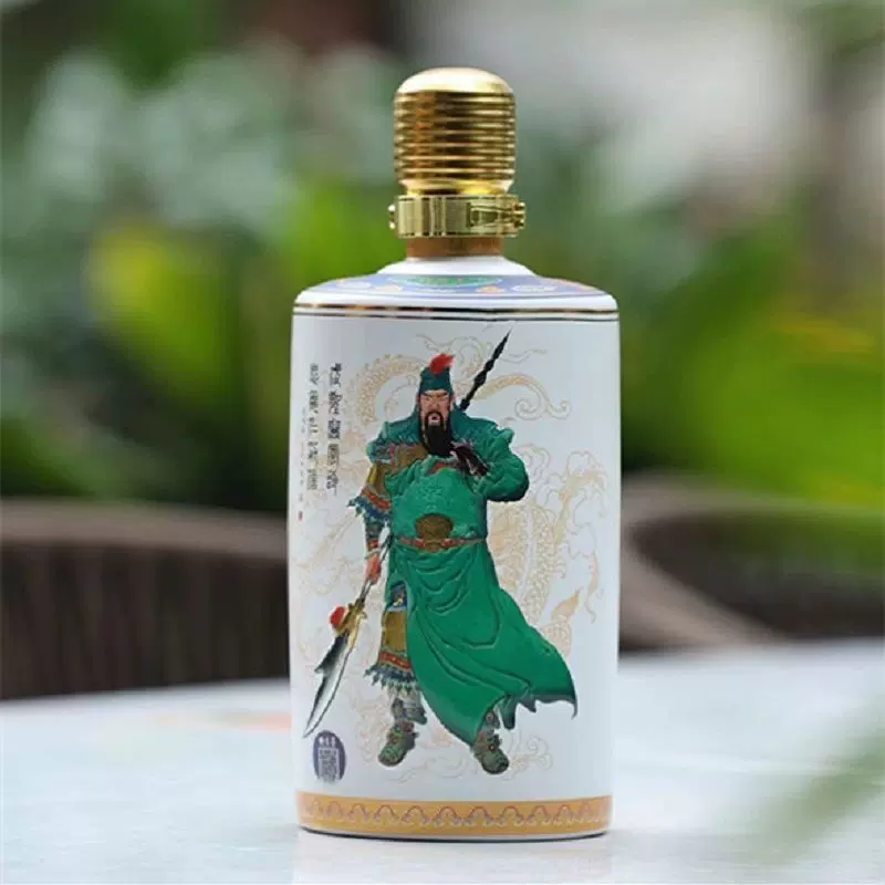 钓鱼台景泰蓝关公酒53度酱香型白酒1.5L坛装酒关公纳财摆柜