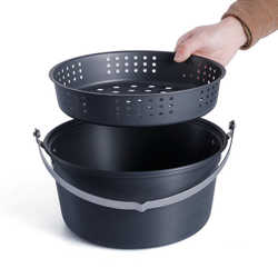 New outdoor camping hanging steamer hard aluminum oxide pot set for 6-8 people camping cooking pot hanging pot portable pot set