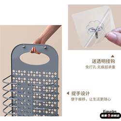 Bathroom Wall-Mounted Dirty Clothes Storage Basket, Foldable Laundry Hamper for Home Use, Wall-Hanging Dirty Clothes Bin, Dressing Room Changing Basket