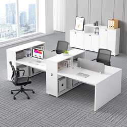 Shenzhen Office Desk for 4 People, Telephone Sales Small Workstation with Partition, Desk and Chair Set, Employee Workstation Booth
