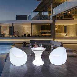 Outdoor chair balcony living room leisure sofa table and chair beach round coffee table bar coffee shop luminous table, chair and stool