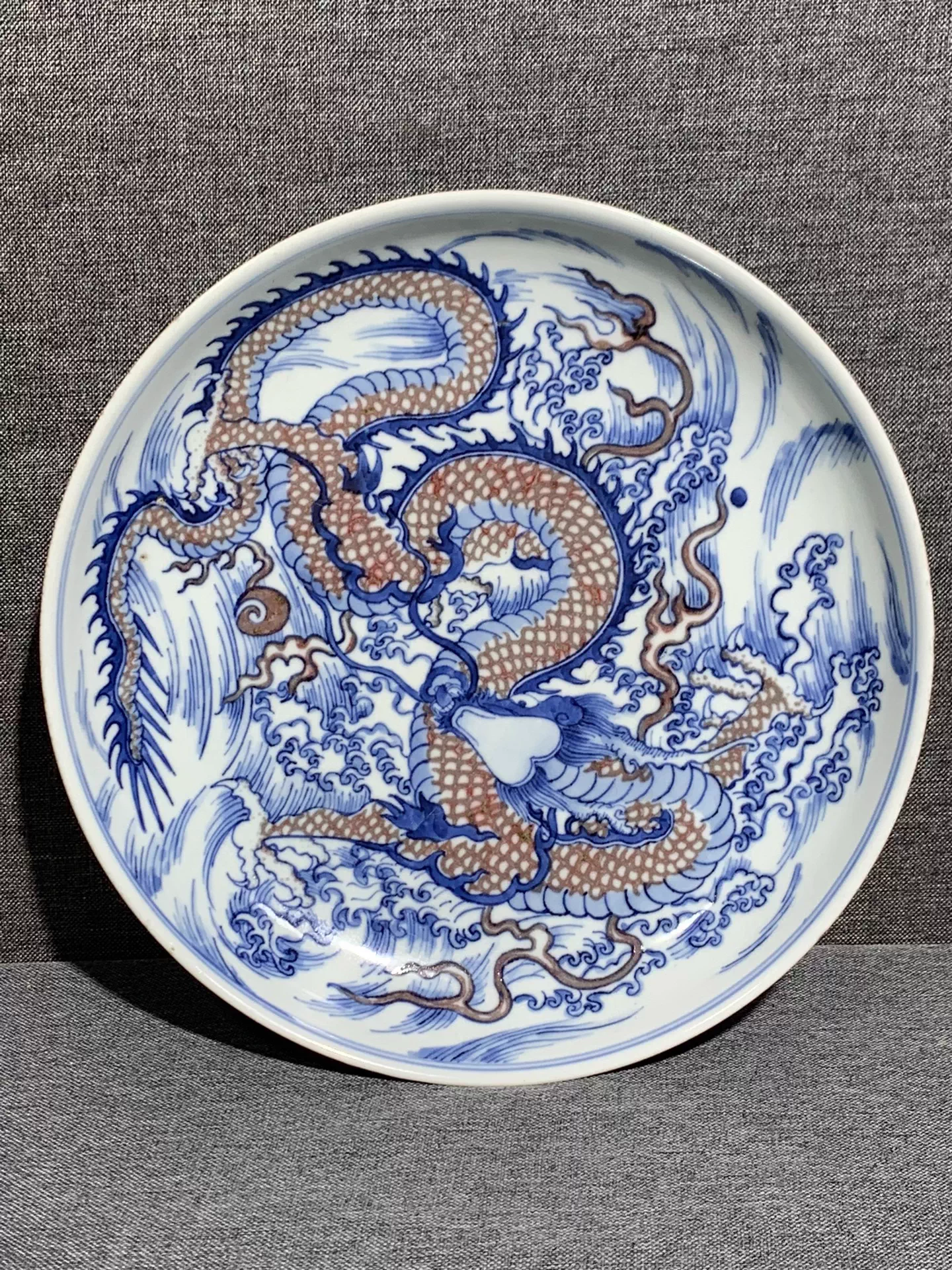 中国清時代最上手大清康熙年製青花鉢直径12.2㎝東Y5-1127☆2F