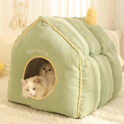 Cat Bed for Winter Warmth, Suitable for All Seasons, for Multi-Cat Households, Cat Mat, Enclosed Type for a Sense of Security, Winter Cat Room