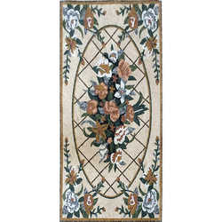 Factory custom-made European marble mosaic art stone cutting lobby carpet flower picture lobby puzzle