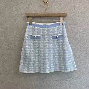 gentle blue plaid skirt Latest Best Selling Praise Recommendation 