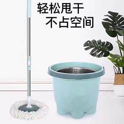 Thickened Self-Wringing Mop for Home Use, Hands-Free Lazy Mop, Small Magic Mop, Single Bucket Mop, Rotating Mop, Lazy Mop