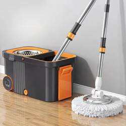 Extra-Large and Thickened Household Rotating Mop with Automatic Mop Bucket, Hands-Free Lazy Mop for Easy Cleaning